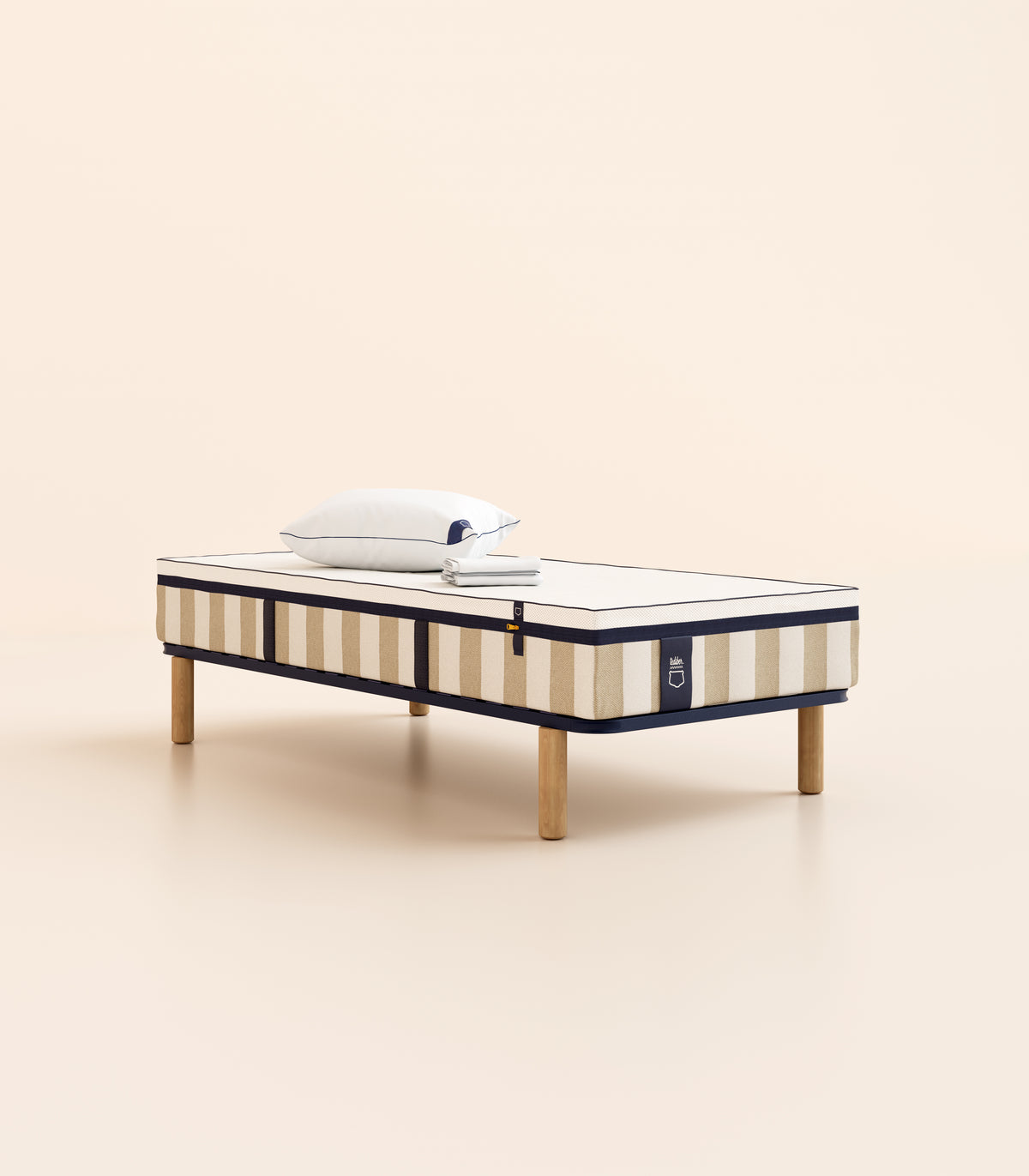 Pack lit 1 place Hybride Matelas Hybride-Hybride-Sommier à lattes-Plus