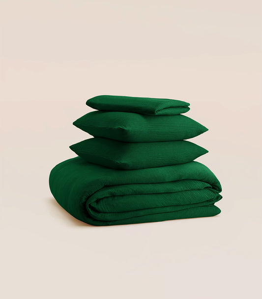 Parure en gaze de coton - Vert romarin