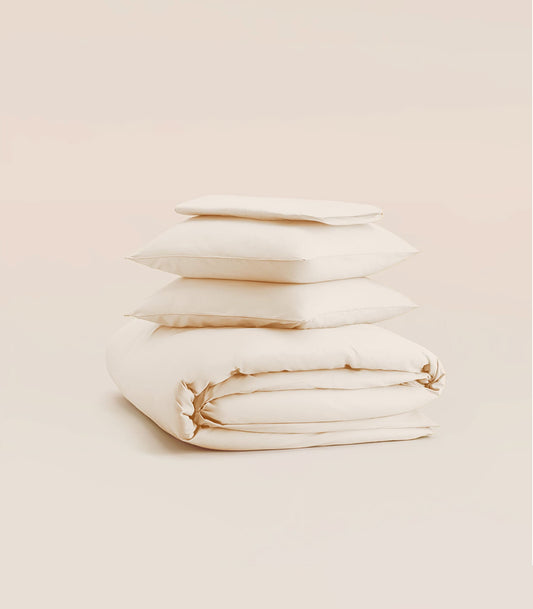 Parure en percale de coton - Beige Ivoire