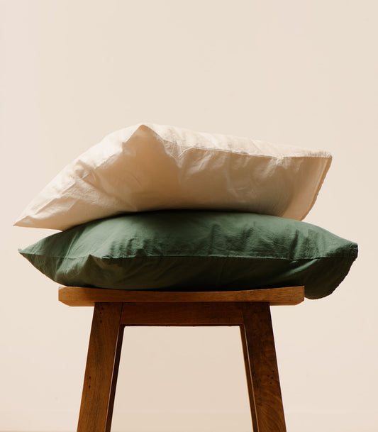 Drap housse percale de coton bio enfant - Beige Ivoire