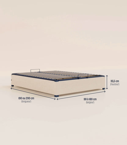 Sommier coffre Gris-Plus