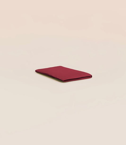 Drap housse en percale de coton - Rouge tanin