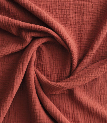 Drap housse en gaze de coton Drap housse en gaze de coton - Orange corail