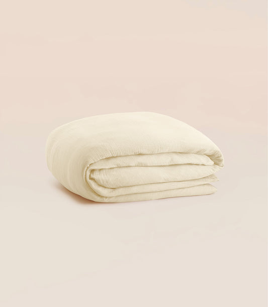 Housse de couette en gaze de coton - Blanc vanille