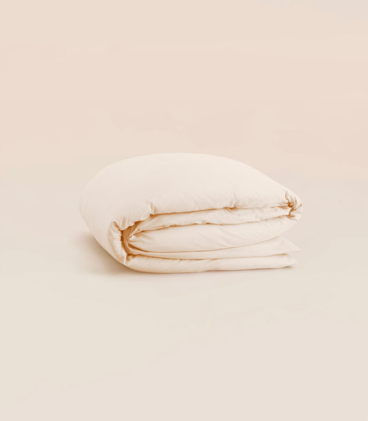 Housse de couette en percale de coton - Beige ivoire