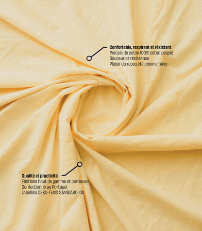 Housse de couette en percale de coton Housse de couette en percale de coton - Jaune beurre