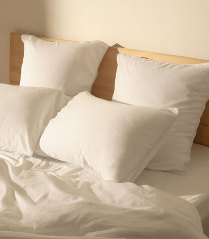 Taies d'oreiller en satin de coton Taies d'oreiller en satin de coton - Blanc grand frais
