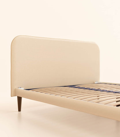 Lit scandi Beige Velouté-Standard