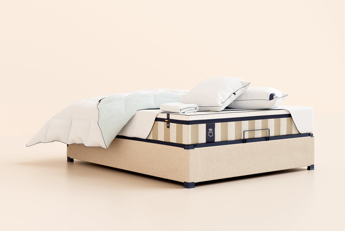 Pack Lit Coffre 5 étoiles Matelas Hybride Air+-Hybride Air+-Sommier coffre-Beige-Standard