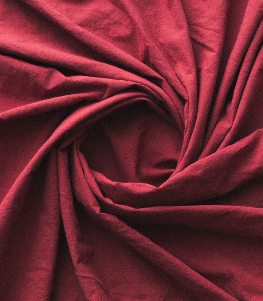 Drap housse en percale de coton - Rouge tanin