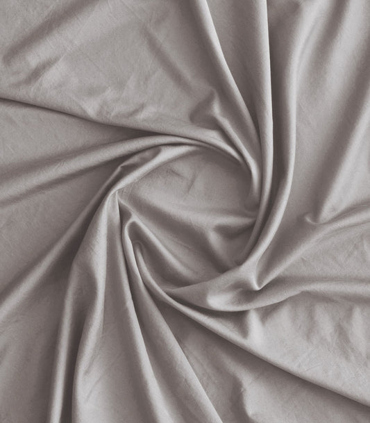 Drap housse en satin de coton - Gris Ecume