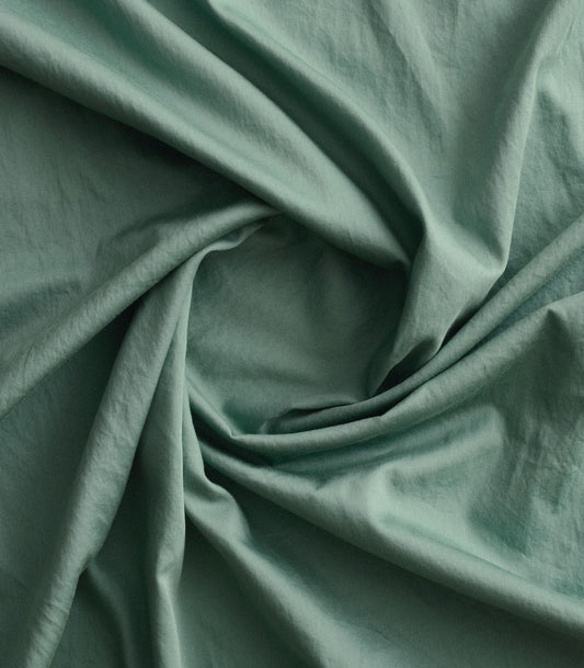 Drap housse en satin de coton - Vert sauge