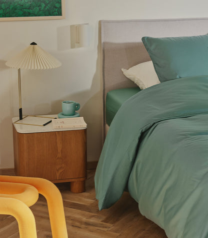 Housse de couette en satin de coton Housse de couette en satin de coton - Vert sauge