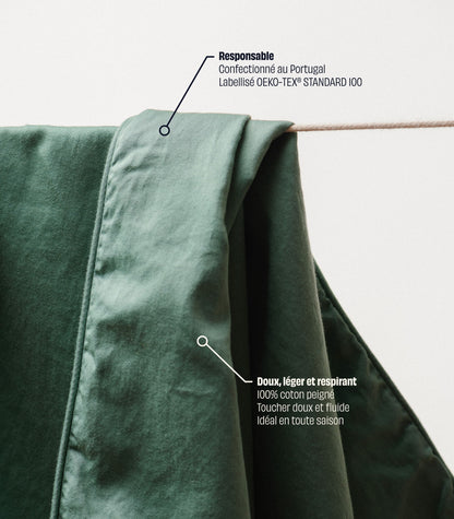 Housse de couette en satin de coton Housse de couette en satin de coton - Vert sauge