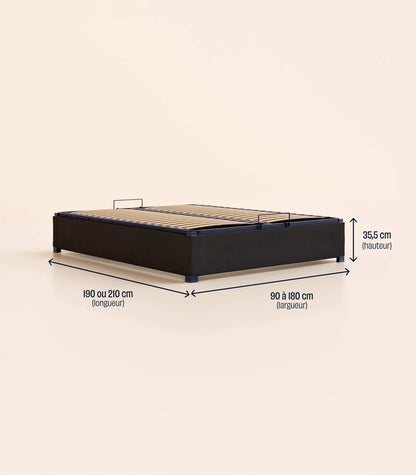 Sommier coffre Noir Anthracite-Standard