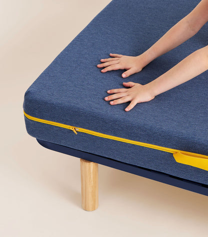 Pack lit enfant Matelas enfant et ado-Standard-Sommier coffre-Noir Anthracite-Plus