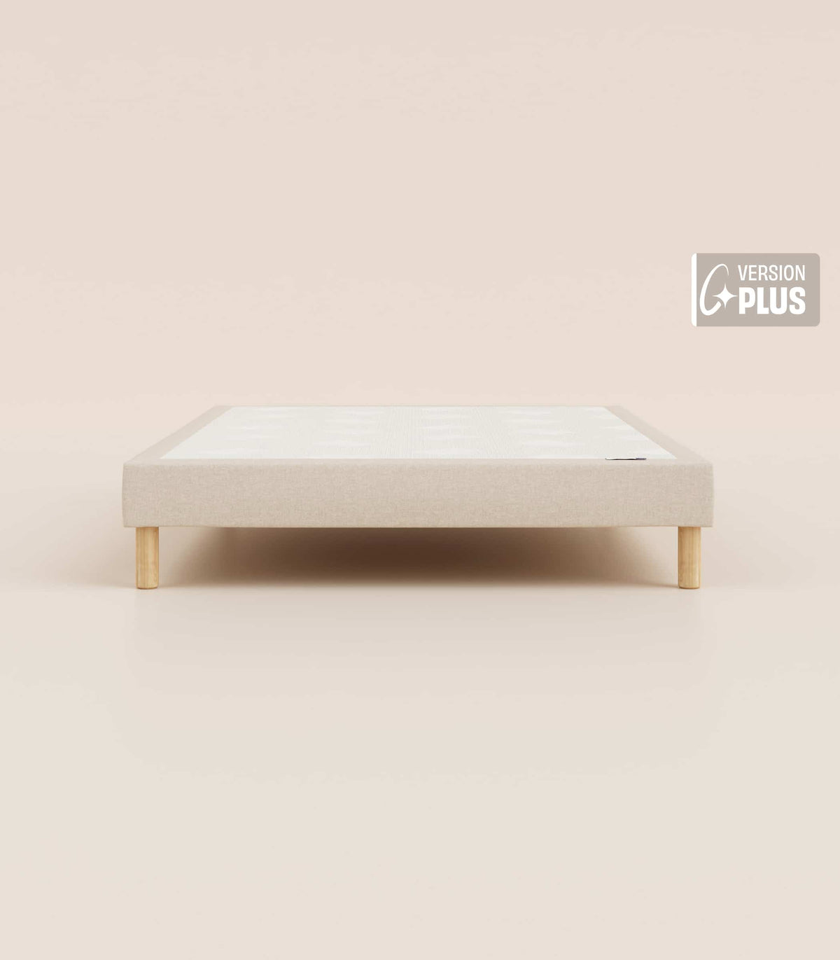 Sommier tapissier Beige-Pieds Hêtre clair-Plus