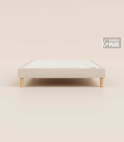 Sommier tapissier Beige-Pieds Bleus-Plus