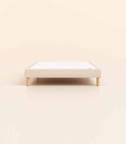Sommier tapissier Beige-Pieds Hêtre clair-Standard