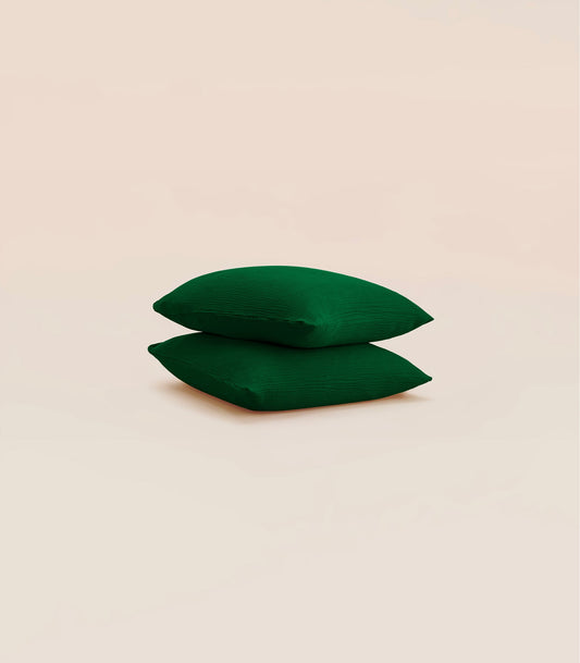 Taies d'oreiller en gaze de coton - Vert romarin